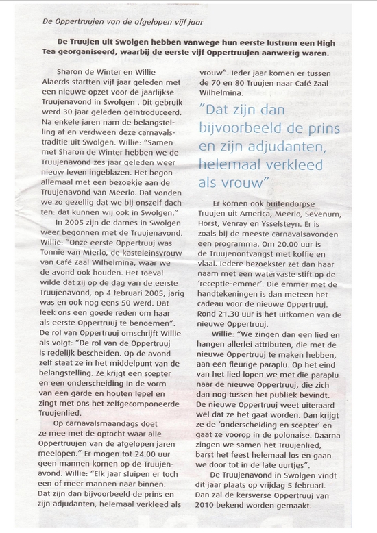 Oprichtings verhaal Truuje